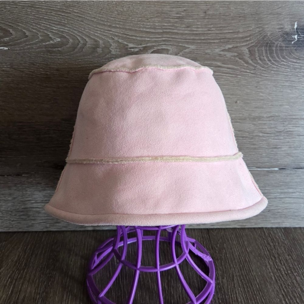 Charter Club Pink Bucket Hat Faux Fur Shearling One Size